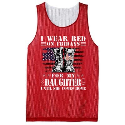 I Wear Red On Fridays For My Daughter Until She Comes Home Mesh Reversible Basketball Jersey Tank