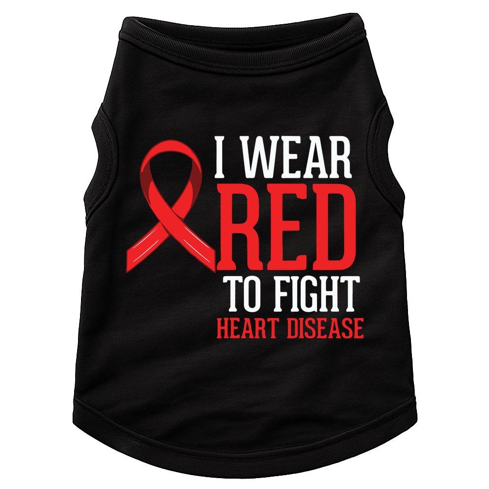 I Wear Red For Heart Disease Awareness Doggie Tank