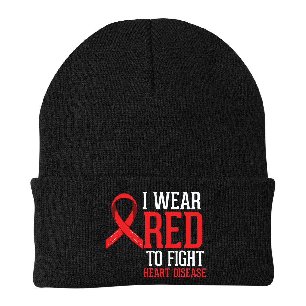 I Wear Red For Heart Disease Awareness Beanie