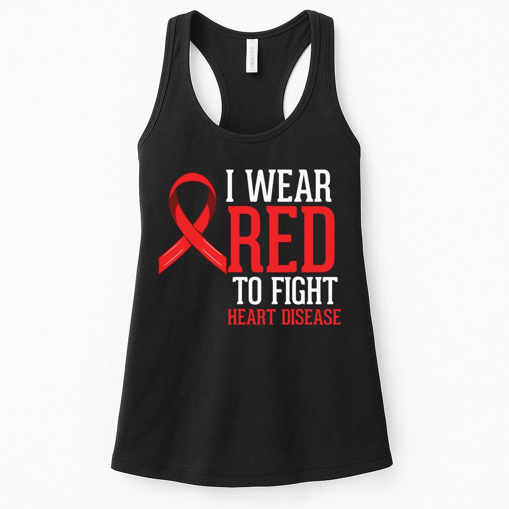 I Wear Red For Heart Disease Awareness Womens Tank Top