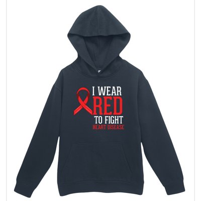 I Wear Red For Heart Disease Awareness Urban Pullover Hoodie