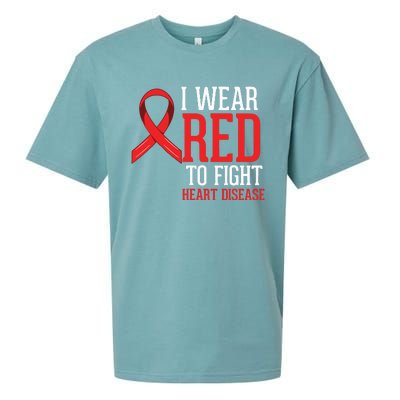 I Wear Red For Heart Disease Awareness Sueded Cloud Jersey T-Shirt