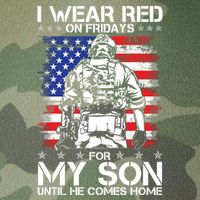 I Wear Red On Fridays For My Son Until He Comes Home Red White And Blue Legacy Tie Dye Trucker Hat