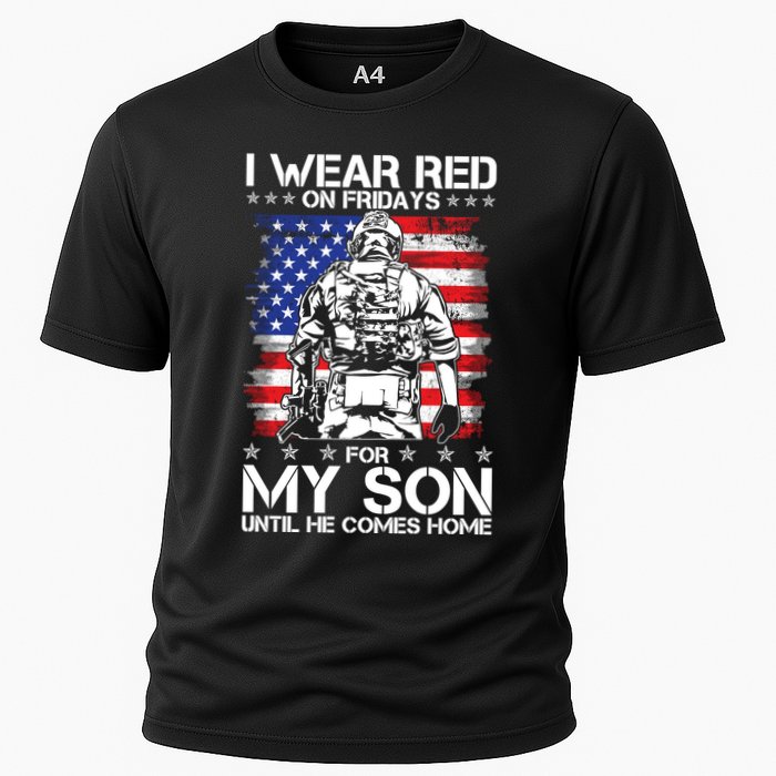 I Wear Red On Fridays For My Son Until He Comes Home Red White And Blue Cooling Performance Crew T-Shirt