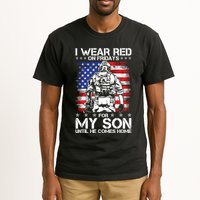 I Wear Red On Fridays For My Son Until He Comes Home Red White And Blue Tall T-Shirt