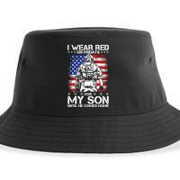 I Wear Red On Fridays For My Son Until He Comes Home Red White And Blue Sustainable Bucket Hat