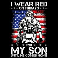I Wear Red On Fridays For My Son Until He Comes Home Red White And Blue 16 in Basic Backpack