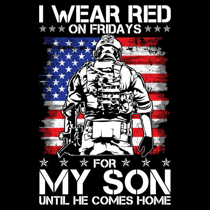 I Wear Red On Fridays For My Son Until He Comes Home Red White And Blue 16 in Basic Backpack
