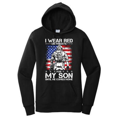I Wear Red On Fridays For My Son Until He Comes Home Red White And Blue Women's Pullover Hoodie