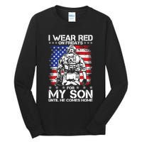 I Wear Red On Fridays For My Son Until He Comes Home Red White And Blue Tall Long Sleeve T-Shirt