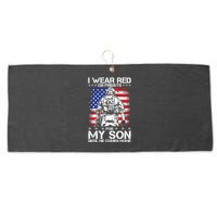 I Wear Red On Fridays For My Son Until He Comes Home Red White And Blue Large Microfiber Waffle Golf Towel