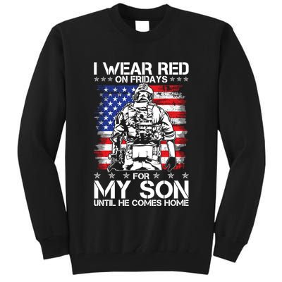 I Wear Red On Fridays For My Son Until He Comes Home Red White And Blue Tall Sweatshirt