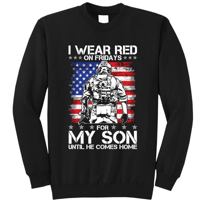 I Wear Red On Fridays For My Son Until He Comes Home Red White And Blue Tall Sweatshirt