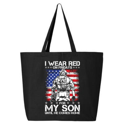 I Wear Red On Fridays For My Son Until He Comes Home Red White And Blue 25L Jumbo Tote