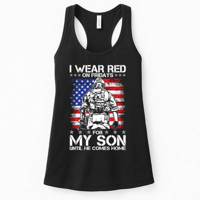 I Wear Red On Fridays For My Son Until He Comes Home Red White And Blue Womens Tank Top