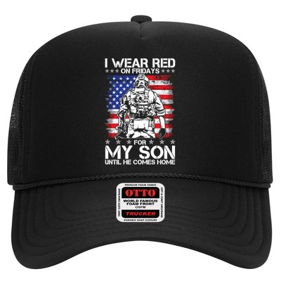 I Wear Red On Fridays For My Son Until He Comes Home Red White And Blue Trucker Hat