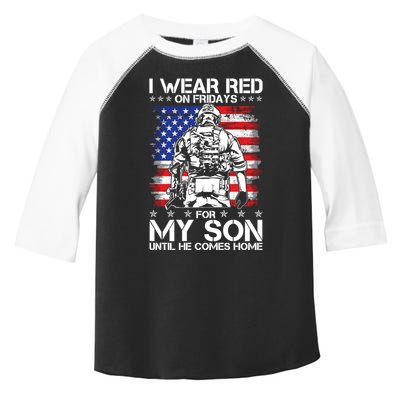 I Wear Red On Fridays For My Son Until He Comes Home Red White And Blue Toddler Fine Jersey T-Shirt
