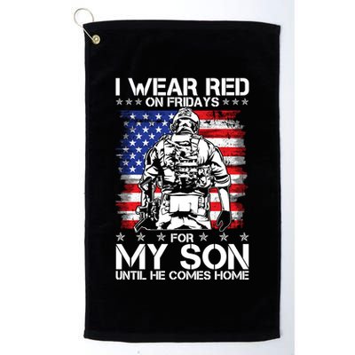 I Wear Red On Fridays For My Son Until He Comes Home Red White And Blue Golf Towel