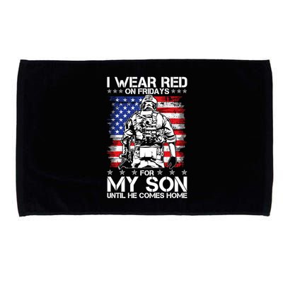 I Wear Red On Fridays For My Son Until He Comes Home Red White And Blue Microfiber Hand Towel