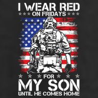 I Wear Red On Fridays For My Son Until He Comes Home Red White And Blue Microfiber Hand Towel