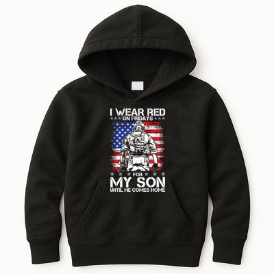 I Wear Red On Fridays For My Son Until He Comes Home Red White And Blue Kids Hoodie