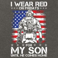 I Wear Red On Fridays For My Son Until He Comes Home Red White And Blue Cotton Canvas Backpack