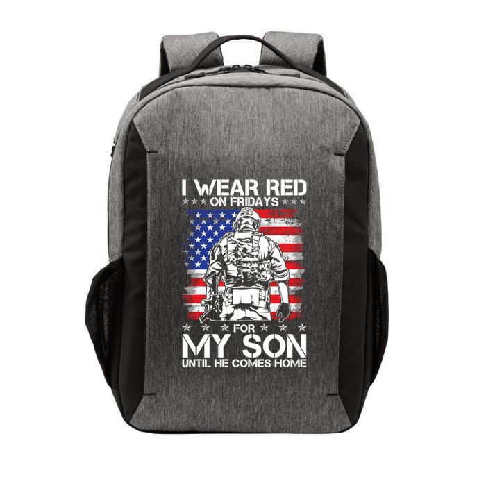 I Wear Red On Fridays For My Son Until He Comes Home Red White And Blue Vector Backpack