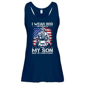 I Wear Red On Fridays For My Son Until He Comes Home Red White And Blue Ladies Essential Flowy Tank