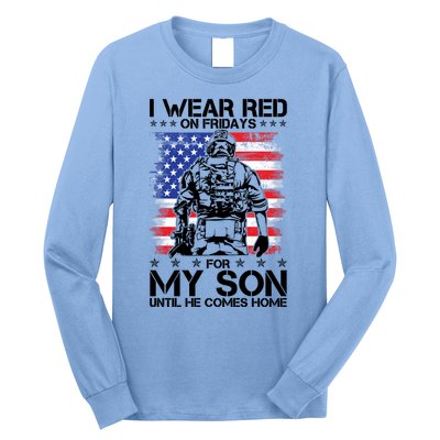 I Wear Red On Fridays For My Son Until He Comes Home Red White And Blue Long Sleeve Shirt