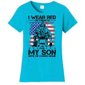 I Wear Red On Fridays For My Son Until He Comes Home Red White And Blue Women's T-Shirt