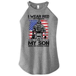 I Wear Red On Fridays For My Son Until He Comes Home Red White And Blue Women's Perfect Tri Rocker Tank