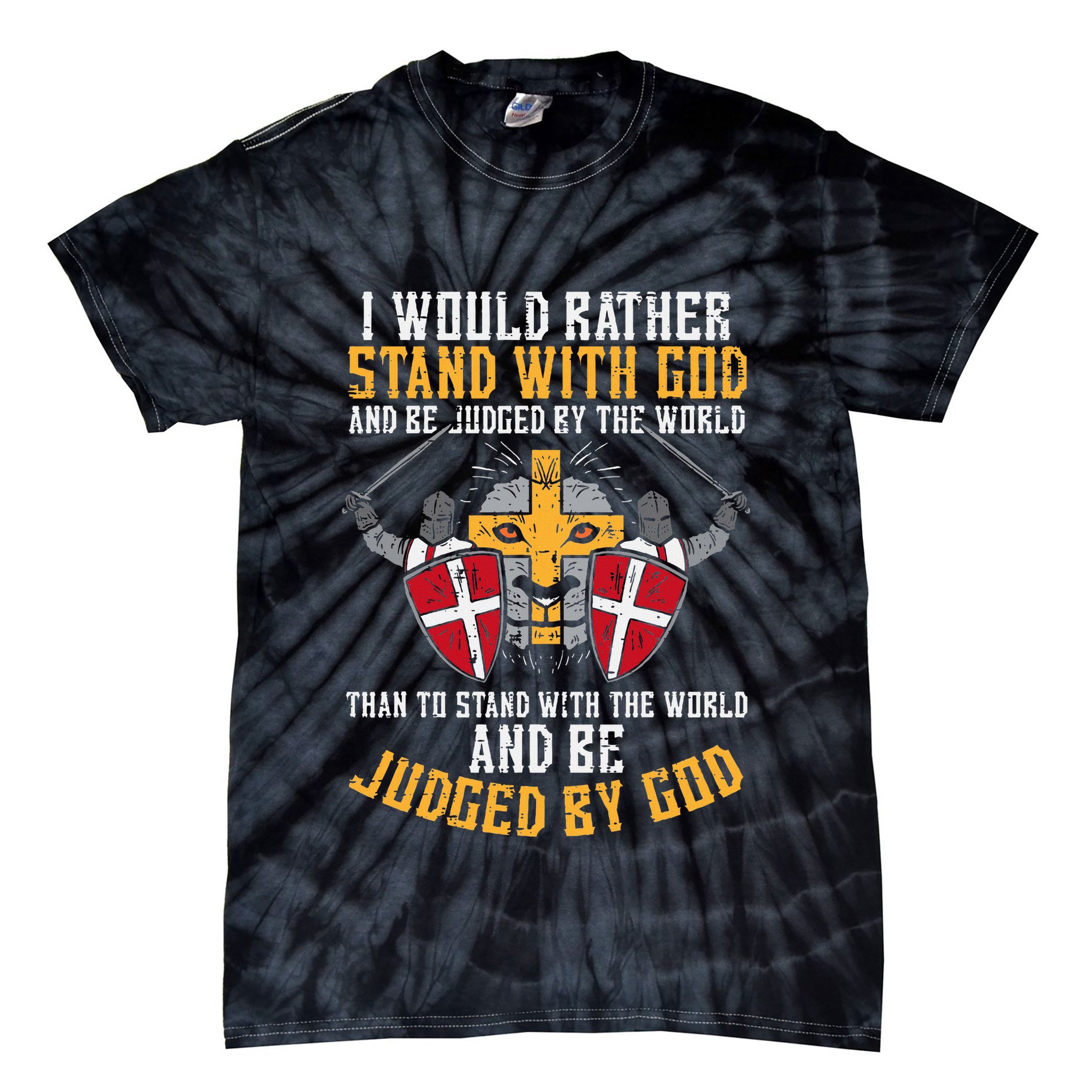 I Would Rather Stand With God Jesus Christian Tie-Dye T-Shirt