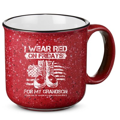 I Wear Red On Fridays For My Grandson Proud US Military Gift 15oz Campfire Ceramic Mug