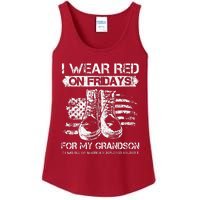 I Wear Red On Fridays For My Grandson Proud US Military Gift Ladies Essential Tank