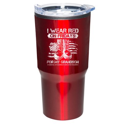 I Wear Red On Fridays For My Grandson Proud US Military Gift Tumbler