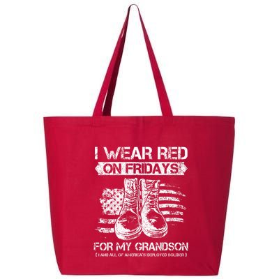 I Wear Red On Fridays For My Grandson Proud US Military Gift 25L Jumbo Tote