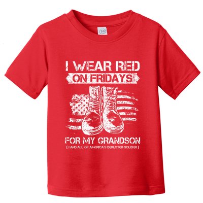 I Wear Red On Fridays For My Grandson Proud US Military Gift Toddler T-Shirt
