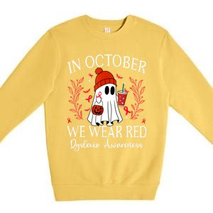 I Wear Red Dyslexia Awareness Month Dyslexia Premium Crewneck Sweatshirt