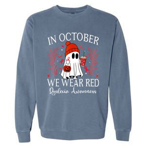 I Wear Red Dyslexia Awareness Month Dyslexia Garment-Dyed Sweatshirt