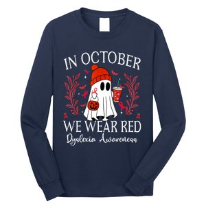 I Wear Red Dyslexia Awareness Month Dyslexia Long Sleeve Shirt