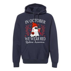 I Wear Red Dyslexia Awareness Month Dyslexia Premium Hoodie