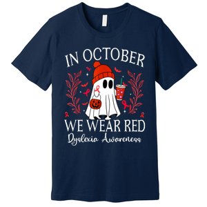 I Wear Red Dyslexia Awareness Month Dyslexia Premium T-Shirt