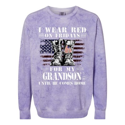 I Wear Red On Fridays For My GRANDSON Until He Comes Home Colorblast Crewneck Sweatshirt