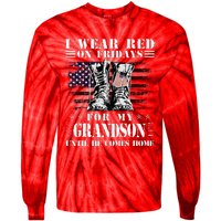 I Wear Red On Fridays For My GRANDSON Until He Comes Home Tie-Dye Long Sleeve Shirt