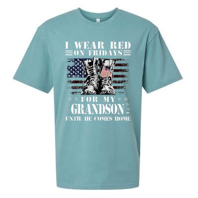 I Wear Red On Fridays For My GRANDSON Until He Comes Home Sueded Cloud Jersey T-Shirt