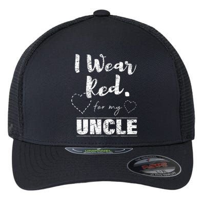 I Wear Red For My Uncle Heart Disease Awareness Gift Flexfit Unipanel Trucker Cap