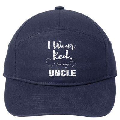 I Wear Red For My Uncle Heart Disease Awareness Gift 7-Panel Snapback Hat