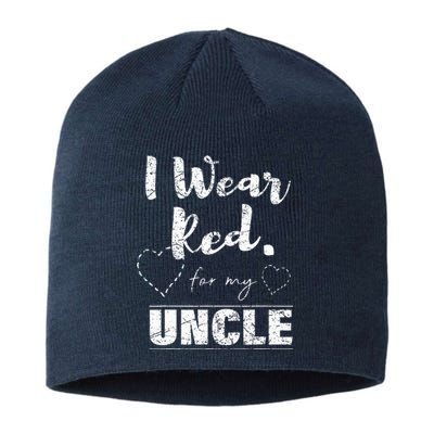 I Wear Red For My Uncle Heart Disease Awareness Gift Sustainable Beanie