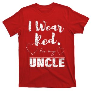 I Wear Red For My Uncle Heart Disease Awareness Gift T-Shirt