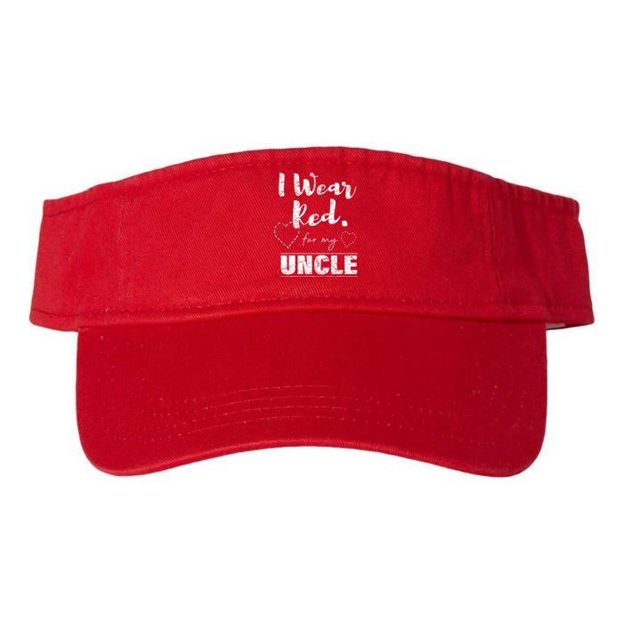 I Wear Red For My Uncle Heart Disease Awareness Gift Valucap Bio-Washed Visor